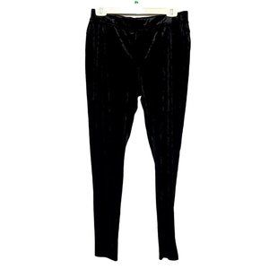 JUICY COUTURE Black Velour Stretch Skinny Pants With Back Pockets - Size Large